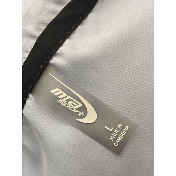 MTA Sport Blue Black Mesh Hemline Hooded Windbreaker Size L - Picture 8 of 10